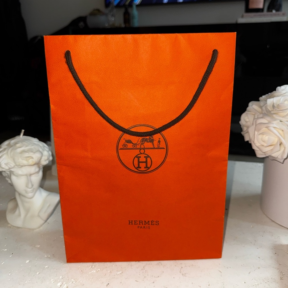 Hermes Orange and Cream Scarf - Picture 6 of 6